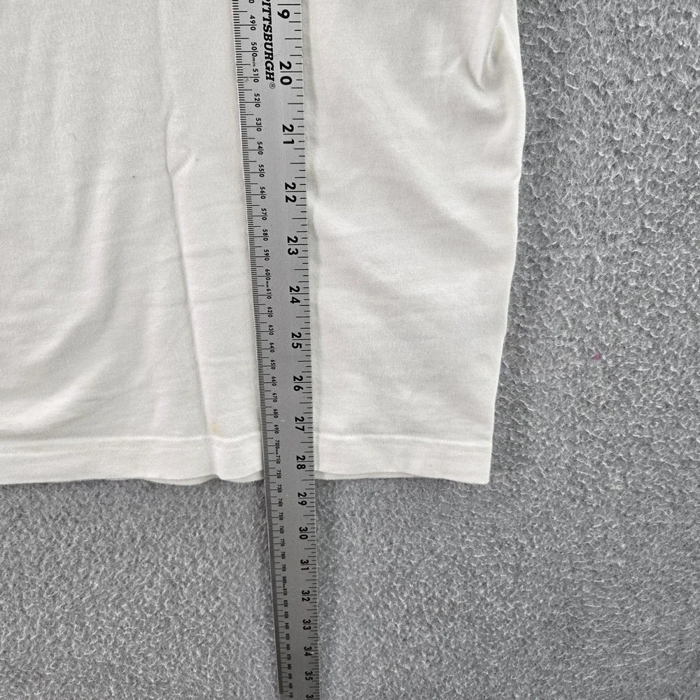 Adidas Men Shirt L White Graphic Print Adventure Camping Logo READ
